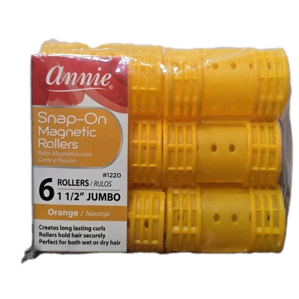 Annie Snap-On Magnetic Rollers 6Pc - 1 1/2in Jumbo